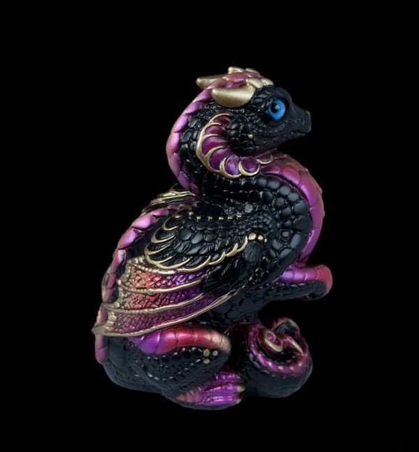 Windstone Editions collectible dragon figurine - Mini Keeper Dragon - Black Gold