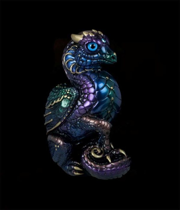 Windstone Editions collectable dragon sculpture - Mini Keeper Dragon - Peacock