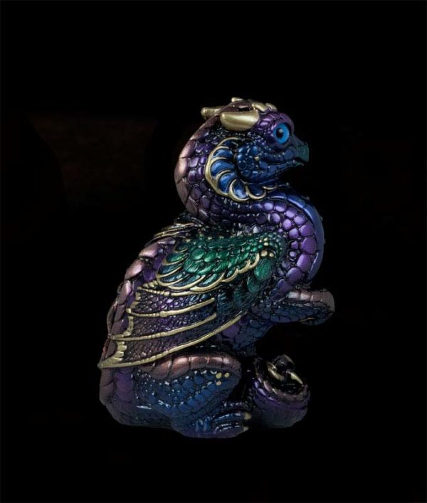 Windstone Editions collectible dragon figurine - Mini Keeper Dragon - Peacock
