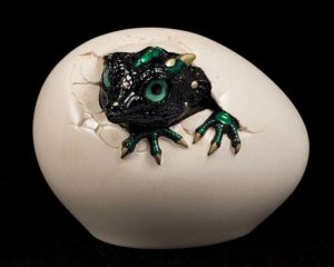 Black Emerald Hatching Kinglet Dragon by Windstone Editions