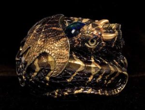 Black Gold Tiger Curled Dragon by Windstone Editions