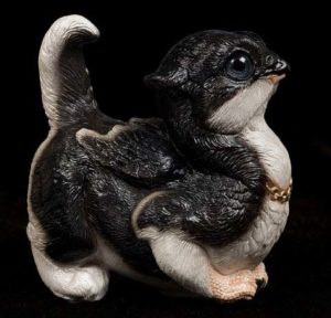 Black Pearl Crouching Griffin Chick by Windstone Editions