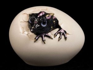 Black-Pink Hatching Kinglet Dragon by Windstone Editions