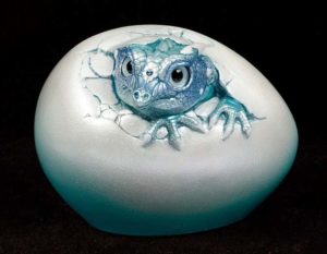 Blue Ice Hatching Kinglet Dragon by Windstone Editions