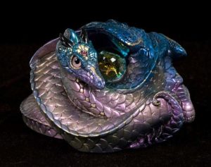 Blue Lavender Coiled Dragon by Windstone Editions