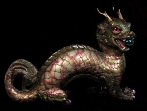 Bronze Orchid Oriental Moon Dragon by Windstone Editions