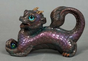 Bronze Patina Young Oriental Dragon by Windstone Editions