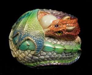 Caribbean Sunset Curled Dragon by Windstone Editions