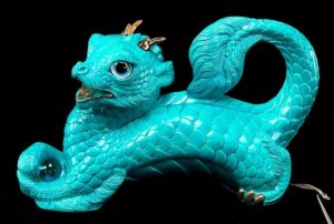 Celedon Turquoise Young Oriental Dragon by Windstone Editions