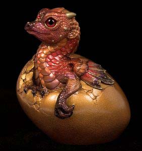 Copper Flame Hatching Empress Dragon by Windstone Editions