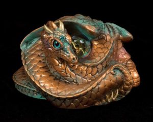 Copper Patina Coiled Dragon by Windstone Editions