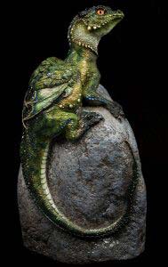 Forest Emerald Little Rock Dragon by Windstone Editions