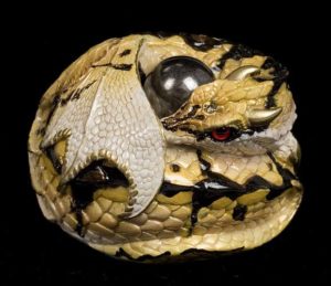 Golden Ball Python Curled Dragon by Windstone Editions