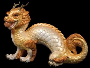 Golden Pearl Oriental Sun Dragon by Windstone Editions
