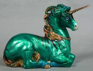 Green Fishbone Mother Unicorn by Windstone Editions
