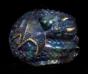 Indigo Forest Curled Dragon #3 by Windstone Editions