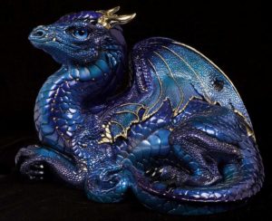 Indigo Old Warrior Dragon by Windstone Editions