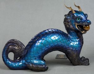 Indigo Oriental Moon Dragon by Windstone Editions