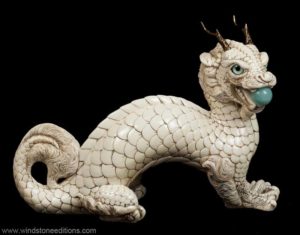 Ivory Oriental Moon Dragon by Windstone Editions