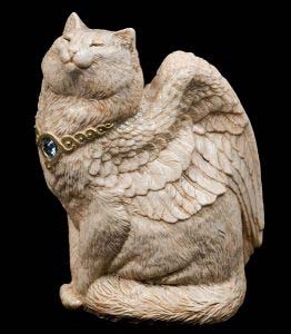 Ivory Small Bird-Winged Flap Cat by Windstone Editions