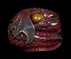 Mahogany Curled Dragon by Windstone Editions