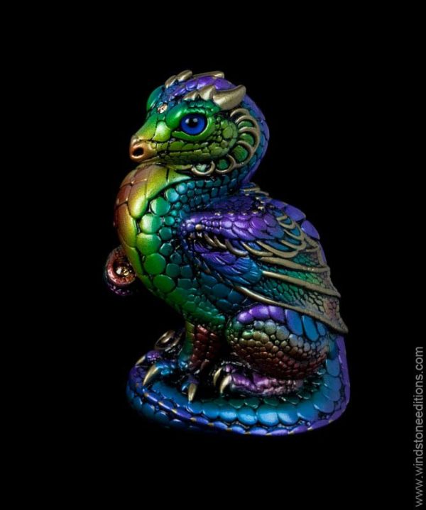 Windstone Editions collectible dragon figurine - Mini Keeper Dragon - Rainbow