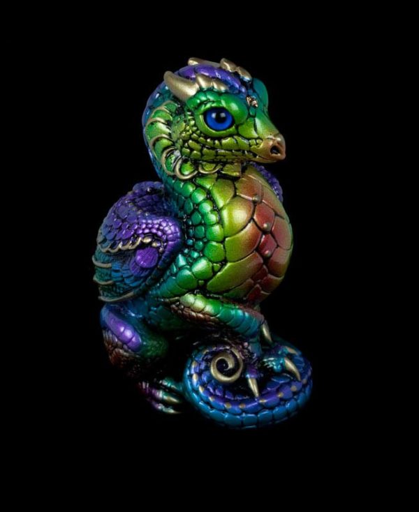 Windstone Editions collectable dragon sculpture - Mini Keeper Dragon - Rainbow