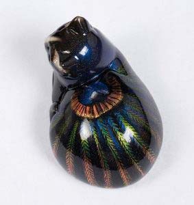 Peacock Lady Pebble Cat by Windstone Editions