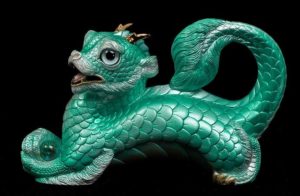 Pearl Turquoise Young Oriental Dragon by Windstone Editions