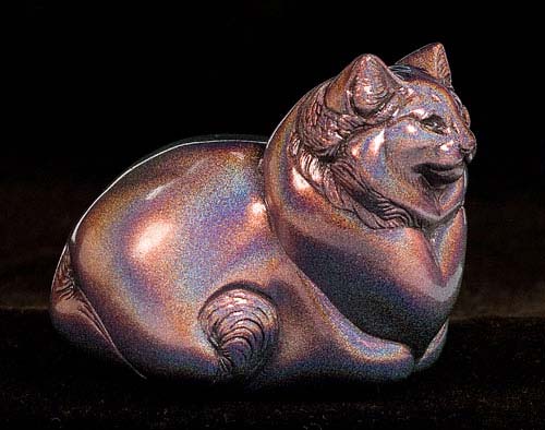 Pink Glitter Fat Pebble Cat by Windstone Editions