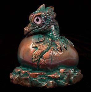 Red Copper Patina Hatching Dragon by Windstone Editions