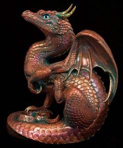 Red Copper Patina Scratching Dragon by Windstone Editions