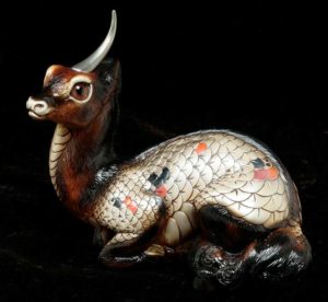 Silver Horn Koi Mother Ki-Rin by Windstone Editions