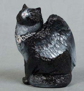 Silver Shadow Small Bird-Winged Flap Cat by Windstone Editions