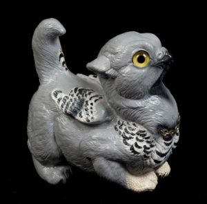 Snowy Owl Crouching Griffin Chick by Windstone Editions