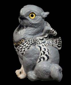 Snowy Owl Sitting Griffin Chick by Windstone Editions