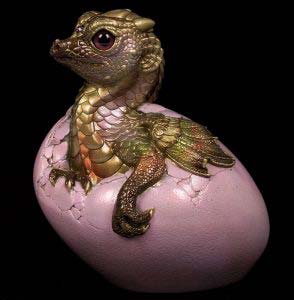 Spring Gold Hatching Empress Dragon by Windstone Editions