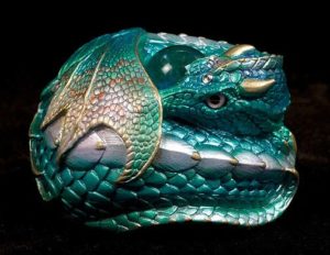 Turquoise Curled Dragon #1 by Windstone Editions
