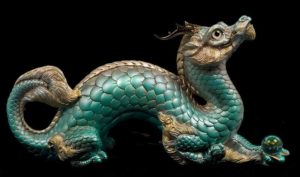 Turquoise Pearl Oriental Dragon by Windstone Editions