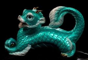 Turquoise Young Oriental Dragon by Windstone Editions