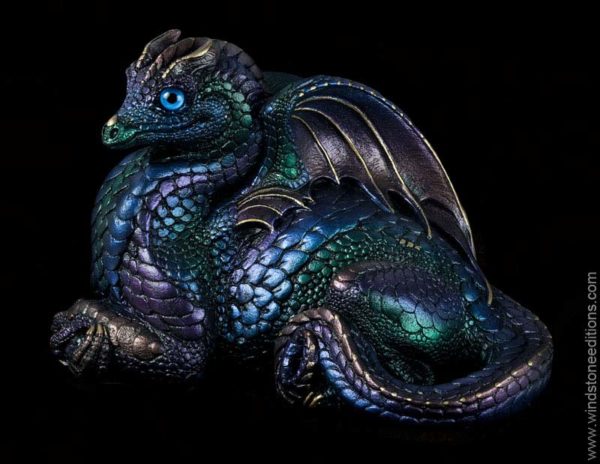 Windstone Editions collectible dragon figurine - Female Hearth Dragon - Peacock