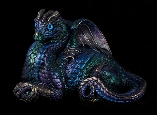 Windstone Editions collectable dragon sculpture - Female Hearth Dragon - Peacock