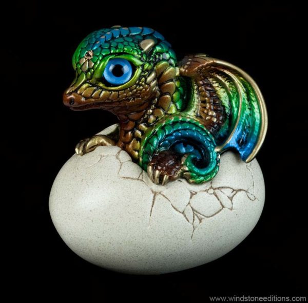 Windstone Editions collectible dragon figurine - Hatching Dragon (version 2) - Prismatic Spring