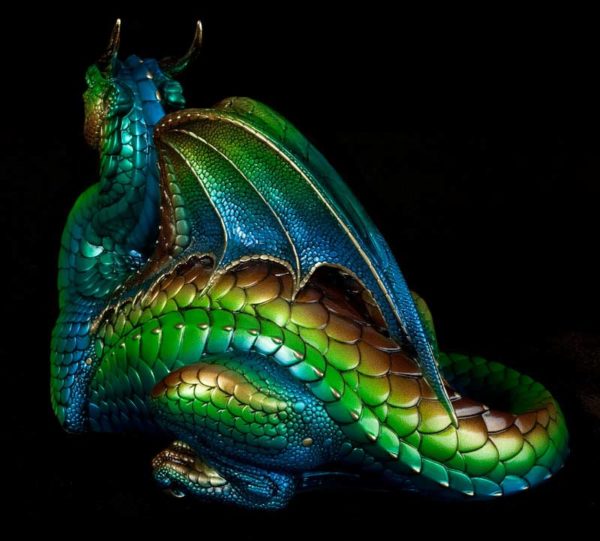 Windstone Editions collectible dragon figurine - Lap Dragon - Prismatic Spring