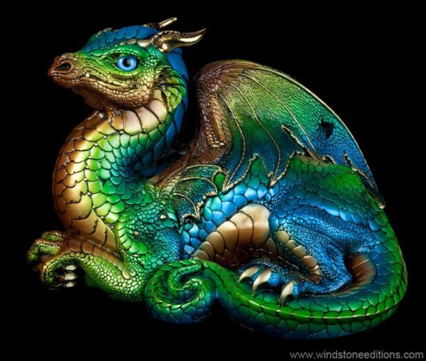 Windstone Editions collectible dragon figurine - Old Warrior Dragon - Prismatic Spring