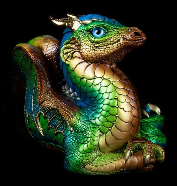 Windstone Editions collectable dragon sculpture - Old Warrior Dragon - Prismatic Spring