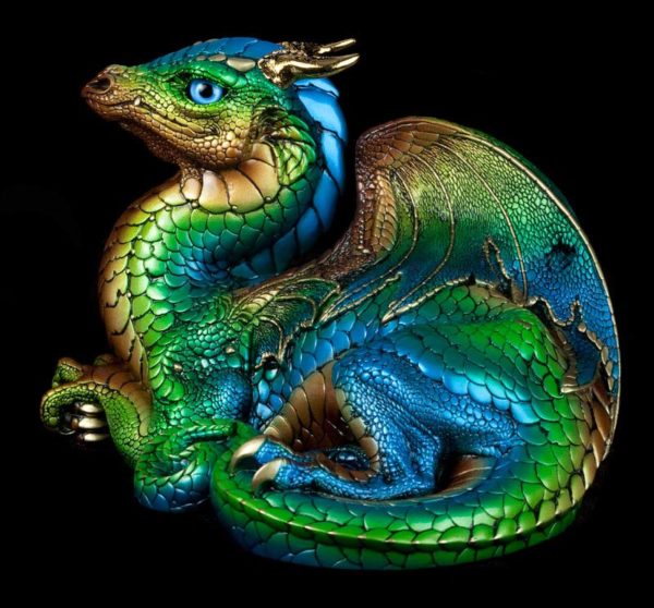 Windstone Editions collectable dragon sculpture - Old Warrior Dragon - Prismatic Spring