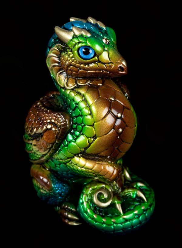 Windstone Editions collectable dragon sculpture - Mini Keeper Dragon - Prismatic Spring
