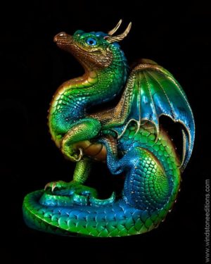 Windstone Editions collectible dragon figurine - Scratching Dragon - Prismatic Spring