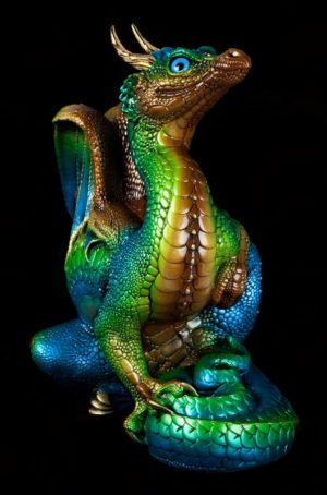 Windstone Editions collectable dragon sculpture - Scratching Dragon - Prismatic Spring